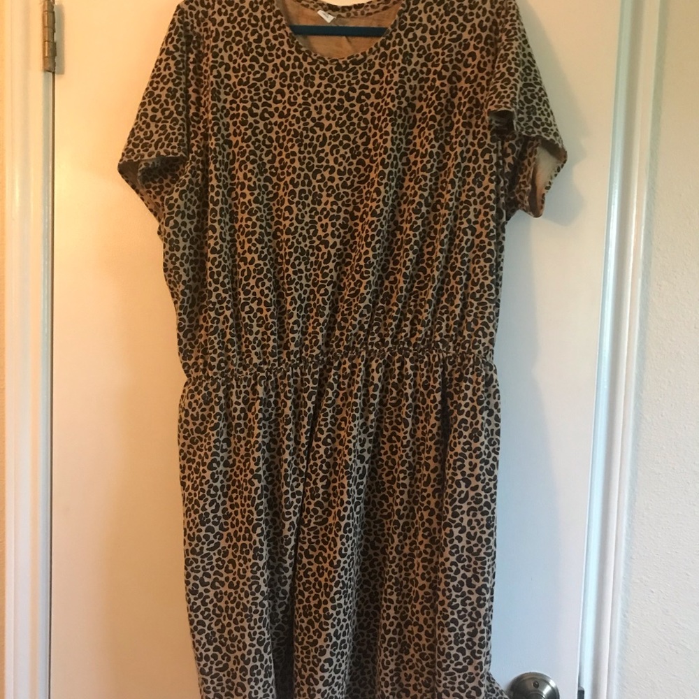 Old Navy Leopard Dress with Cinched Waist